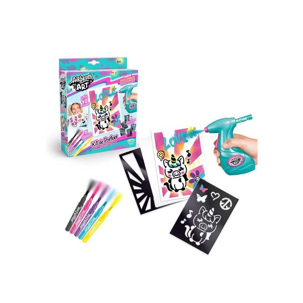 Canal Toys - Airbrush Art - Poster Creation Kit with electronic spray,