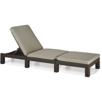 ALLIBERT woven resin imitation sun lounger with cushions - 4 positions