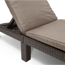 ALLIBERT woven resin imitation sun lounger with cushions - 4 positions