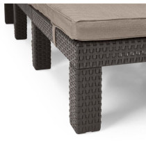 ALLIBERT woven resin imitation sun lounger with cushions - 4 positions