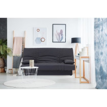 Banquette clic clac 3 places - Tissu gris anthracite - L 190 x P 92 cm