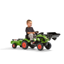 CLAAS Arion 410 backhoe loader with trailer