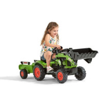 CLAAS Arion 410 backhoe loader with trailer
