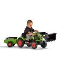 CLAAS Arion 410 backhoe loader with trailer