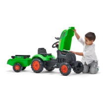 FALK - X Tractor Green Pedal Tractor w / Hood and Trailer Included
