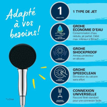 Flexible set and 1 jet shower head (Rain) - GROHE Vitalio Start 110 26