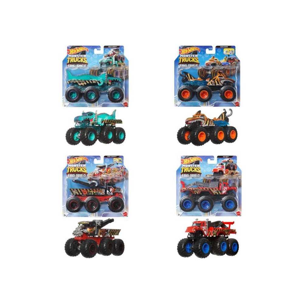 Hot Wheels Monster Trucks - 1/64 Scale Big Machines Assortment - Hot W Hot Wheels Monster Trucks - 1/64 Scale Big Machines Assortment - Hot W