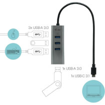 I-TEC USB Hub - USB Type C - External - 4 Total USB Port (s) - 4 USB 3