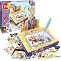 Coloring game - LANSAY - Blopens Animals - 16 stencils - Washable - Fr