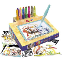 Coloring game - LANSAY - Blopens Animals - 16 stencils - Washable - Fr