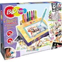 Coloring game - LANSAY - Blopens Animals - 16 stencils - Washable - Fr