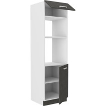 Meuble colonne four 2 portes battantes - Gris - L 60 x P 57 x H 210 cm