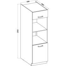 Meuble colonne four 2 portes battantes - Gris - L 60 x P 57 x H 210 cm