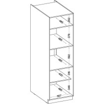 Meuble colonne four 2 portes battantes - Gris - L 60 x P 57 x H 210 cm