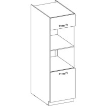 Meuble colonne four 2 portes battantes - Gris - L 60 x P 57 x H 210 cm
