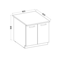 LASSEN Kitchen base unit under sink L 80 cm - Sonoma light oak decor