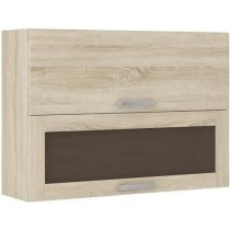High glass cabinet 2 tilting doors - L 80 x D 31.6 x H 72 - Sonoma - l