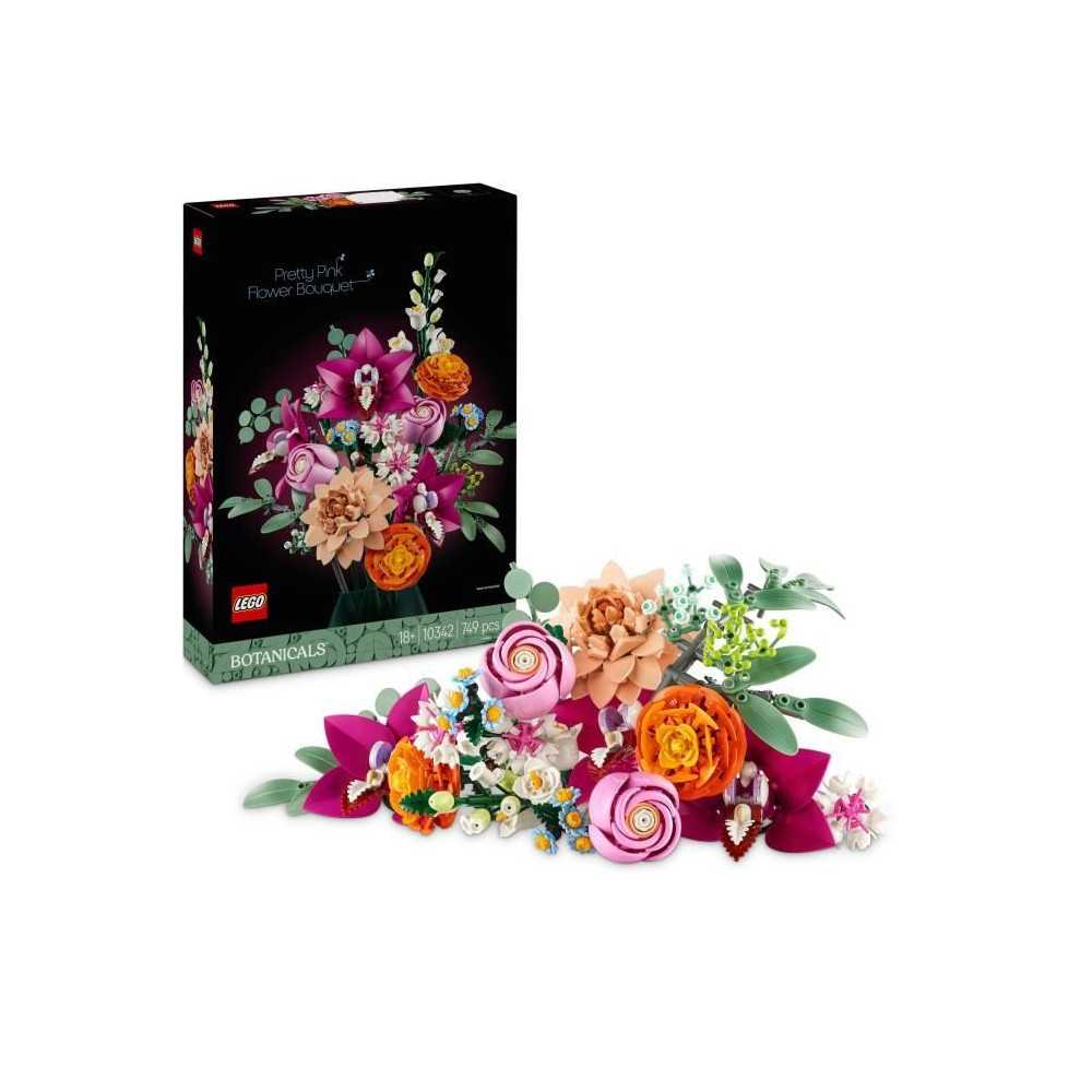 LEGO Botanique 10342 Le joli bouquet de fleurs roses - Set de construc