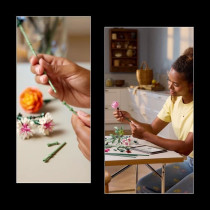 LEGO Botanique 10342 Le joli bouquet de fleurs roses - Set de construc