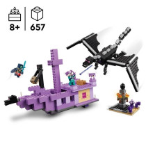 LEGO Minecraft 21264 Ender Dragon & Ship - Set inspired by the video g