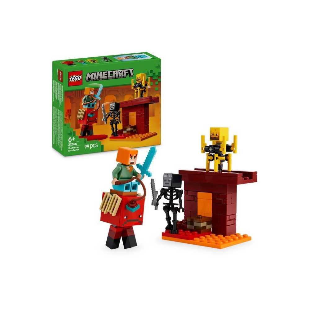 LEGO Minecraft 21266 The Nether Lava Battle - Toy for video game fans