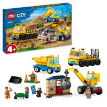 Lego City 60391 Site trucks and the crane has demolition ball, constru