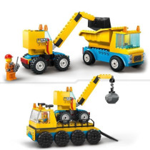 Lego City 60391 Site trucks and the crane has demolition ball, constru