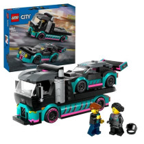 LEGO 60406 City Race Car and Car Transport Truck, Toy with Vehicle, Dr
