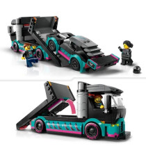 LEGO 60406 City Race Car and Car Transport Truck, Toy with Vehicle, Dr