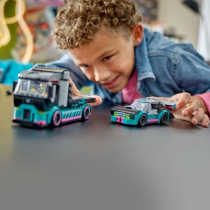 LEGO 60406 City Race Car and Car Transport Truck, Toy with Vehicle, Dr