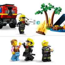 LEGO 60412 City 4x4 Fire Truck and Lifeboat, Toy with Boat, Trailer an