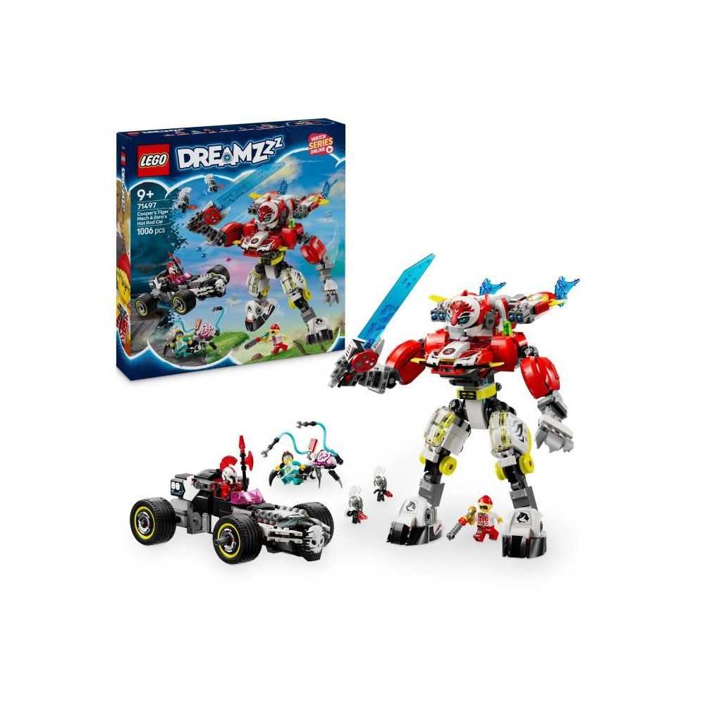 LEGO DREAMZzz 71497 Cooper's Tiger Mech & Zero's Racer - 3-in-1 Buildi
