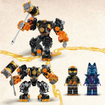 LEGO 71806 NINJAGO Cole's Elemental Robot from Earth, Toy with 2 Chara