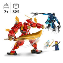LEGO 71808 NINJAGO Kai's Fire Elemental Robot, Ninja Toy with Customiz