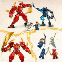LEGO 71808 NINJAGO Kai's Fire Elemental Robot, Ninja Toy with Customiz