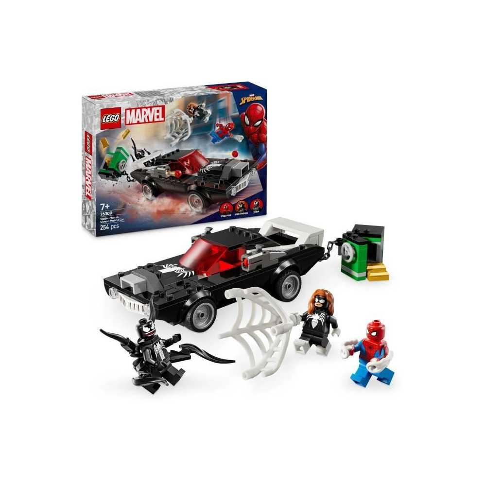 LEGO Marvel 76309 Spider-Man vs. Venom Racer - Building Toy for Ages 7