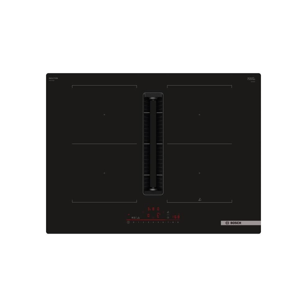 Table induction aspirante - BOSCH SER6 - PVQ711H26E Noir - 4-foyers -