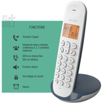 Cordless landline telephone - LOGICOM - DECT ILOA 150 SOLO - Slate - W