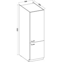 MODENNA - Colonne - 2 portes - 60 cm - Chene artisan / Noir mat