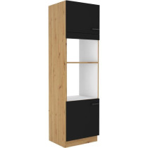 MODENA - Colonne four micro-ondes - 2 portes - 60 cm - Chene artisan /