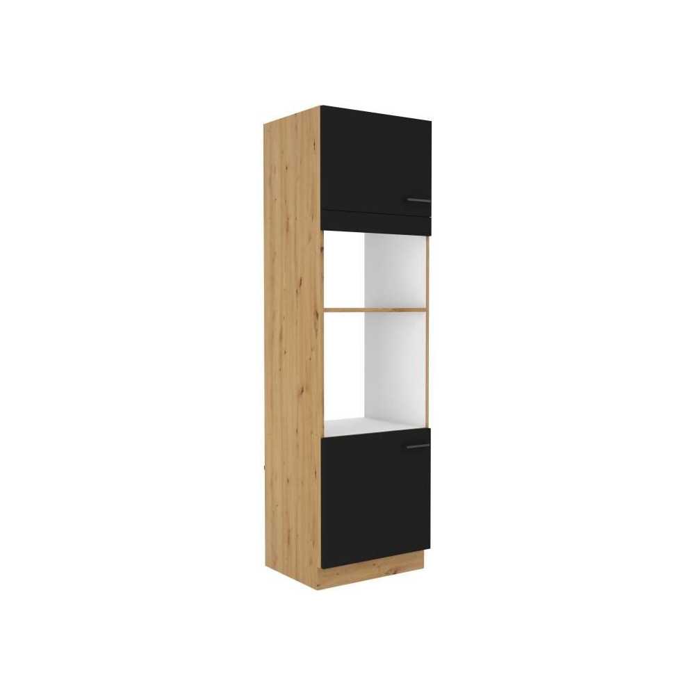 MODENA - Colonne four micro-ondes - 2 portes - 60 cm - Chene artisan /