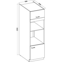 MODENA - Colonne four micro-ondes - 2 portes - 60 cm - Chene artisan /