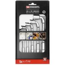 Box of 5 pipes with pipes profiles 12 sides x 6 sides facom - 76.j5pb