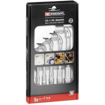 Box of 5 pipes with pipes profiles 12 sides x 6 sides facom - 76.j5pb