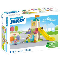 PLAYMOBIL Junior 71703 Playground with giant slide Includes five figur