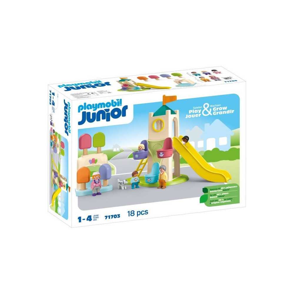 PLAYMOBIL Junior 71703 Playground with giant slide Includes five figur