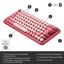 Logitech POP Keys Mechanical Wireless Keyboard with Customizable Emoji