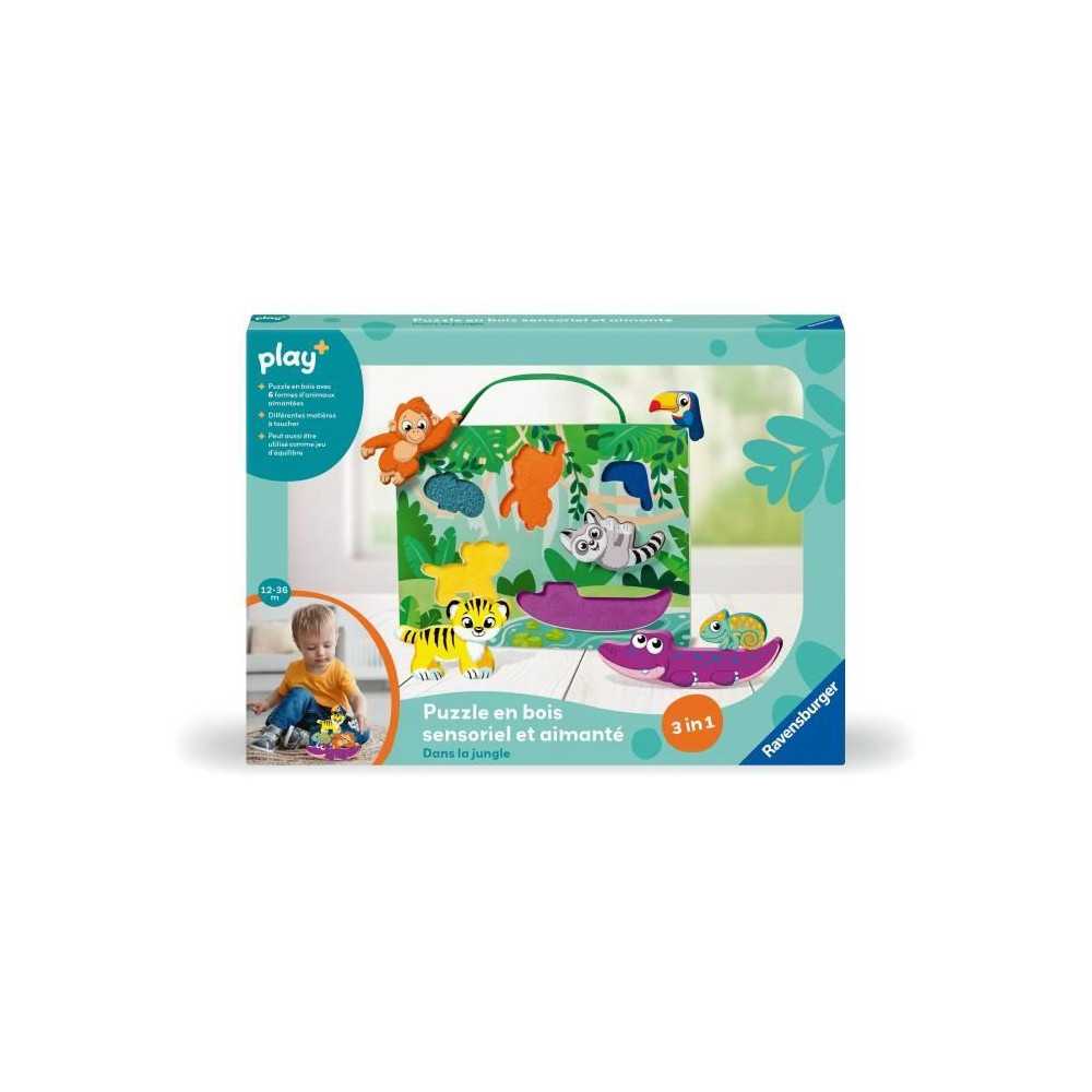 Ravensburger play+, Sensory and magnetic wooden puzzle - In the jungle Ravensburger play+, Sensory and magnetic wooden puzzle - In the jungle