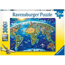 Puzzle 300 p XXL - Map of the monuments of the world