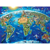 Puzzle 300 p XXL - Map of the monuments of the world
